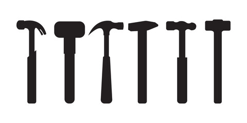 Hammers icon set. Hammer vector tool. Workshop instrument collection. Vector illustration design.