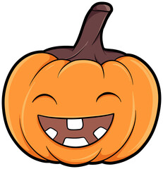 cartoon helloween pumpkin with a big smile clipart