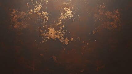 Dark brown background with golden paint splattering creating an abstract design