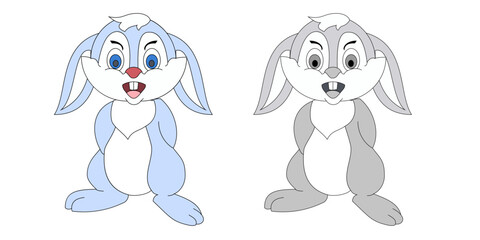 Rabbit toy. The Easter bunny. Illustration.