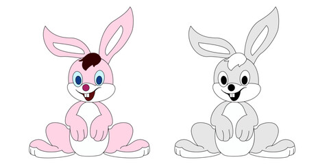 Rabbit toy. The Easter bunny. Illustration. 