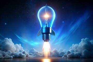 light bulb on sky background