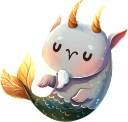 Zodiac Sign - Hand Drawn Illustration - Capricorn