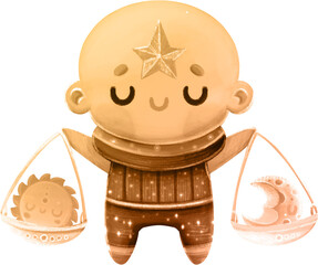 Zodiac Sign - Hand Drawn Illustration - Libra