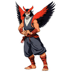 Fototapeta premium illustration of a person with a sword