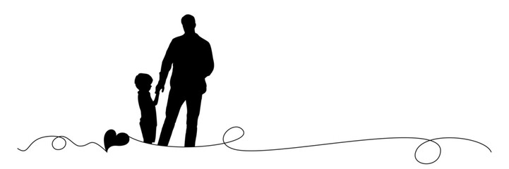 line art silhouette illustration  background for a father day stlye