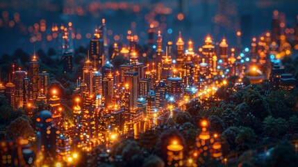 Obraz premium Detailed shot of a smart grid system optimizing energy distribution in a city