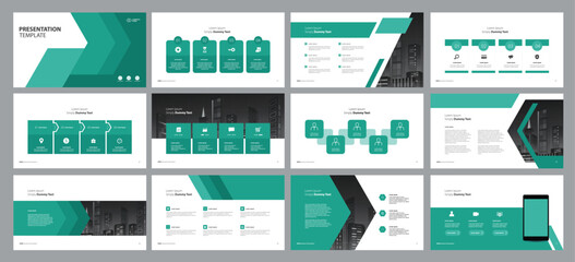 business presentation template design backgrounds and page layout design for brochure, book, magazine, annual report and company profile, with info graphic elements graph design concept © apinan