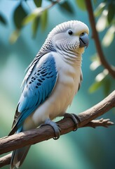Fototapeta premium Budgerigars (Melopsittacus undulatus) sitting on a branch