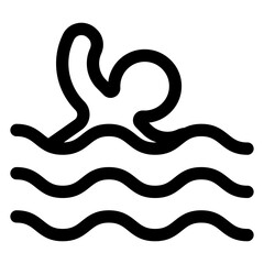 Obraz premium swimming line icon vector illustration isolated on white background
