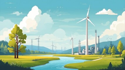 Illustration of renewable energy sources