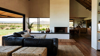 Beautiful interior of a small, simple house in south africa