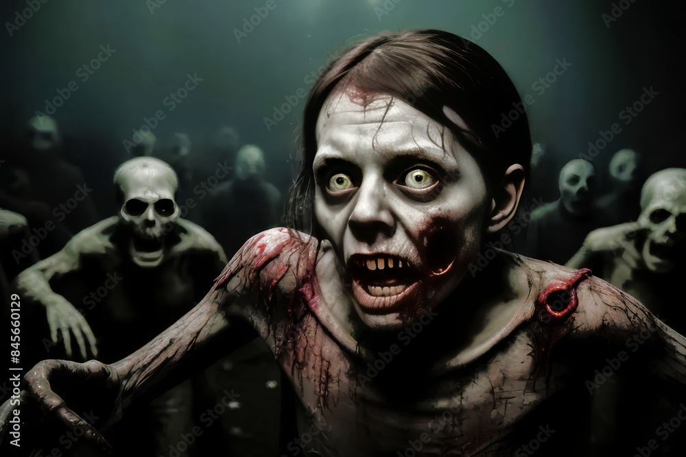 Wall mural Zombi humano ensangrentado 