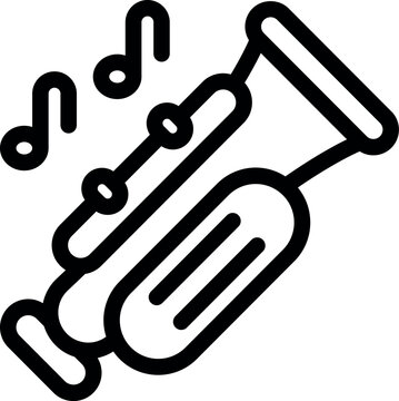 black trumpet with musical notes clip art preview