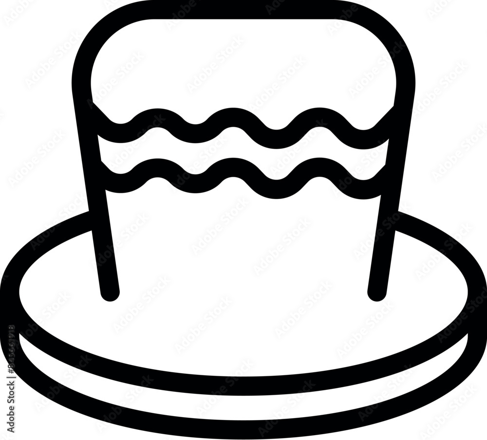 Wall mural Simple line art icon of a cake, great for apps or websites - Wall murals