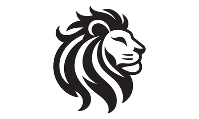  A Lion head Vector silhouette illustration of a with a minimalist logo design