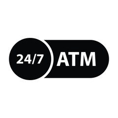 atm  24/7 icon vector bank ATM sign