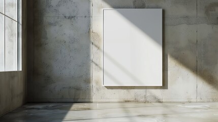 Obraz premium A minimalist image of a white canvas in a sunlit room. The soft light and clean design create a modern and serene artistic space.