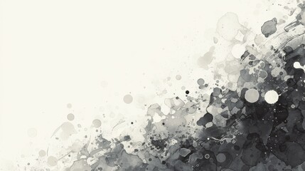 Abstract background with black watercolor splashes creating dynamic shapes
