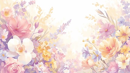 Elegant floral arrangement blooming in soft pastel colors