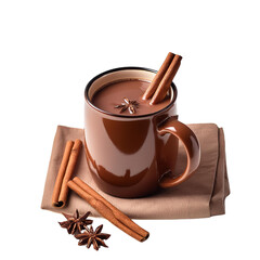 a warm cup of coffee with cinnamon, topped with cinnamon sticks and cinnamon sticks.