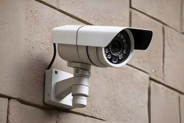 Security camera on a wall. Professional surveillance cameras. CCTV on the wall.