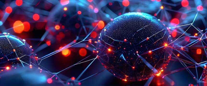 Photorealistic cubic voxel surface with symmetric low-poly web lines