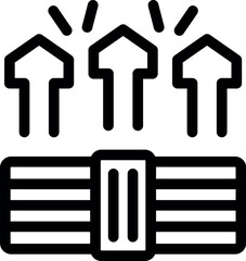 Money increasing value with up arrows pointing up over stack of bills symbolizing investment growth