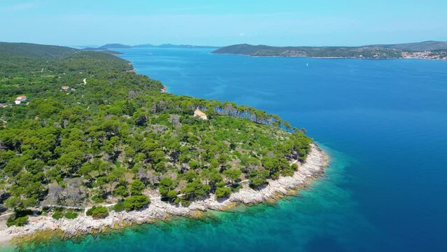 Božava (Bozava) is a charming village located on Dugi Otok, Croatia, perfect for a serene summer getaway captured by drone