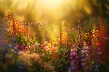 Summer Meadow Flowers in Golden Hour