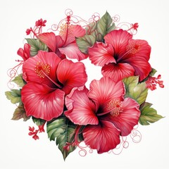 Hibiscus, isolated on white background