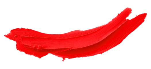 Red plasticine brush isolated on transparent background.