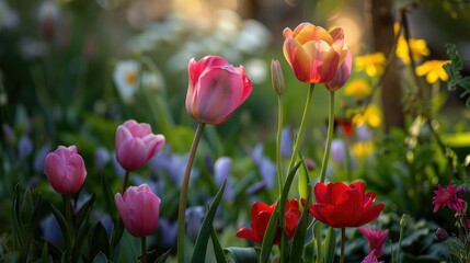 Fototapeta premium Vibrant blooms of spring in the garden