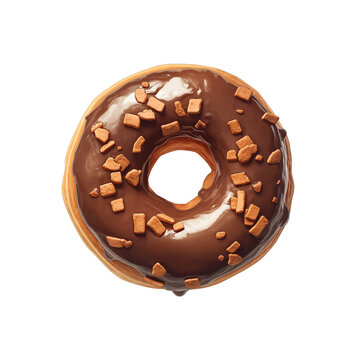 recommend clip art: Delicious chocolate doughnut with colorful Sprinkles on transparent background.
