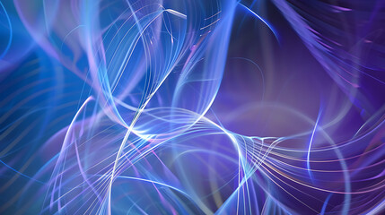 Ethereal Abstract Waves: Dynamic Blue and Purple Light Trails