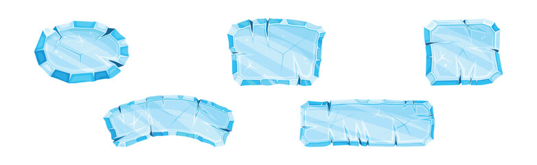 Ice Shaped Elements for Game and Web Design Vector Set © Happypictures