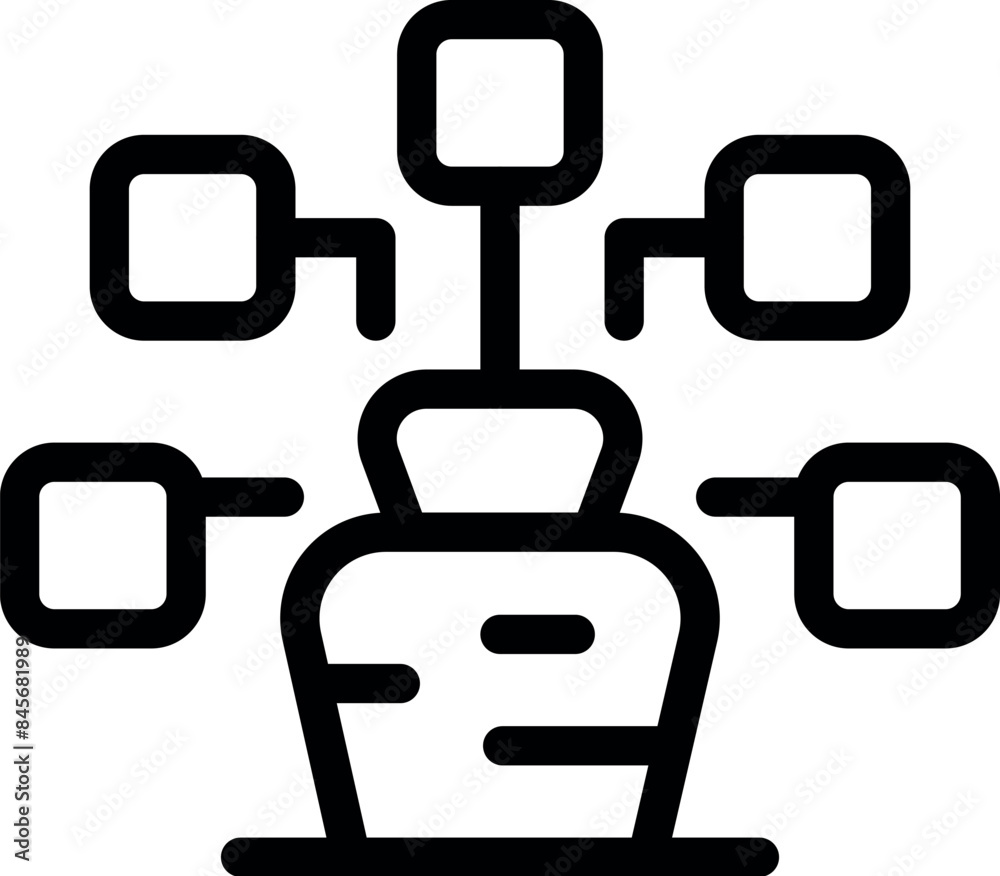 Poster this simple icon represents data mining, with information being extracted from a central database