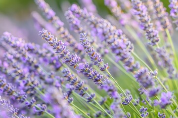 Obraz premium Lavender Field in Bloom - A Close-up View