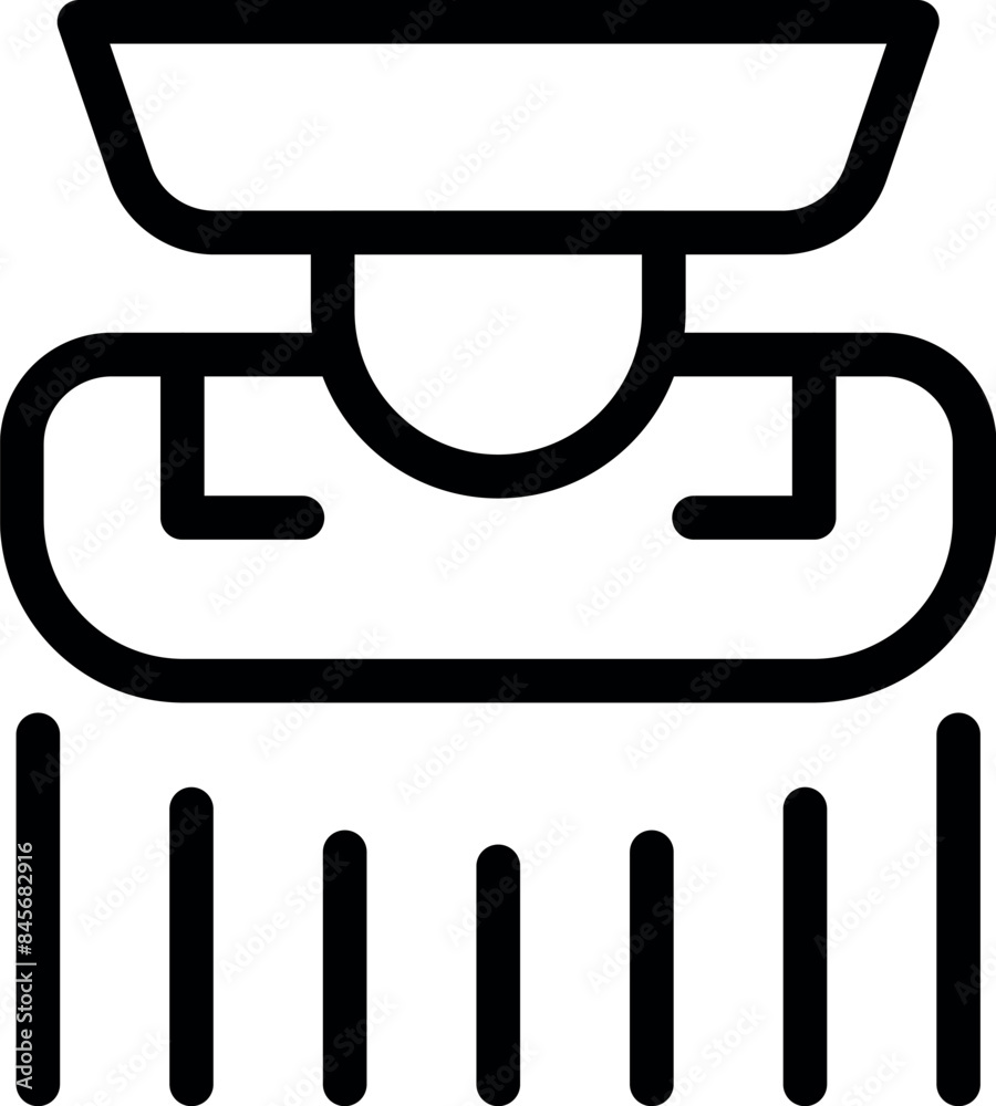 Poster simple line icon of a motion sensor detecting movement, perfect for security and technology related 