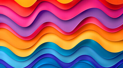 A colorful wave with a rainbow pattern. The colors are bright and vibrant, creating a sense of energy and excitement. The wave appears to be flowing and dynamic, suggesting movement and life
