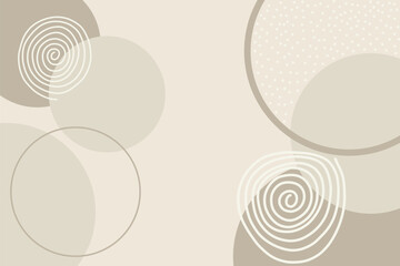 Modern stylish texture. Repeating beige colored spiral abstract background.