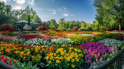 Obraz premium Vibrant Blooms in a Sun-Kissed Garden