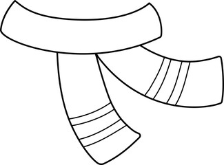 winter scarf outline vector