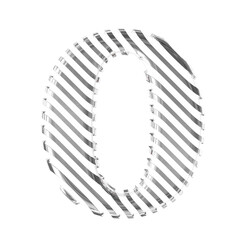 White symbol with silver diagonal ultra thin straps. letter o