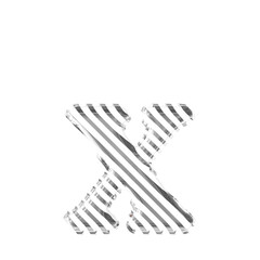 White symbol with silver diagonal ultra thin straps. letter x