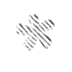 White symbol with silver diagonal ultra thin straps