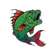 Obraz premium Colorful illustration of jumping fish