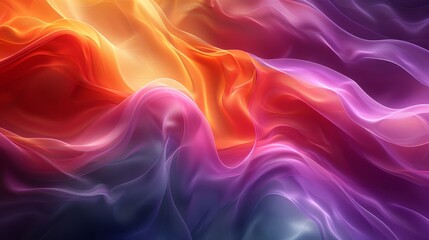 Obraz premium Colorful abstract silk waves, mesmerizing flow of vibrant hues. Digital art and design concept
