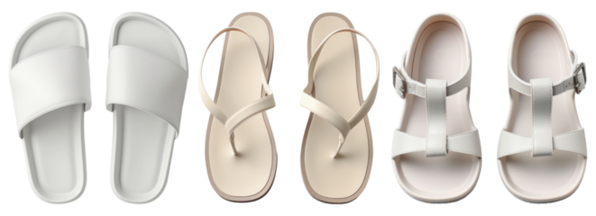 PNG sandal shoes summer wear  cut out element set