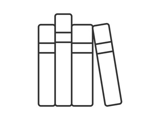 Vector illustration of a library theme icon with books arranged on shelves